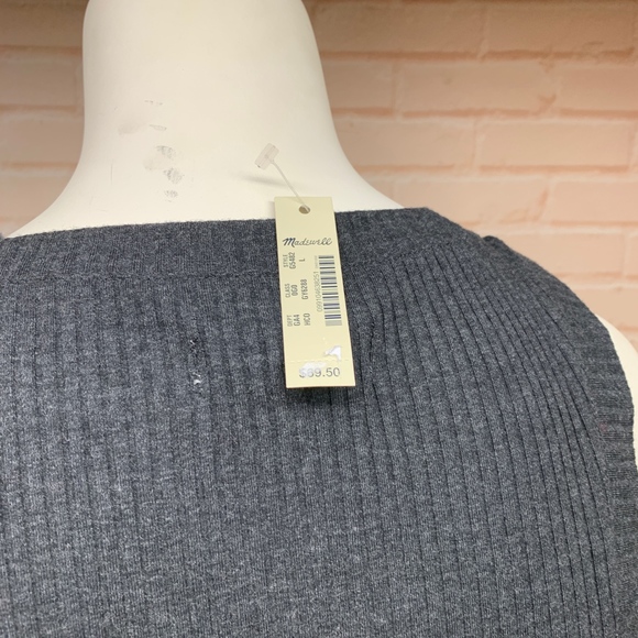Madewell Ribbed Tank Stretch Gray Dress Large - Picture 8 of 8